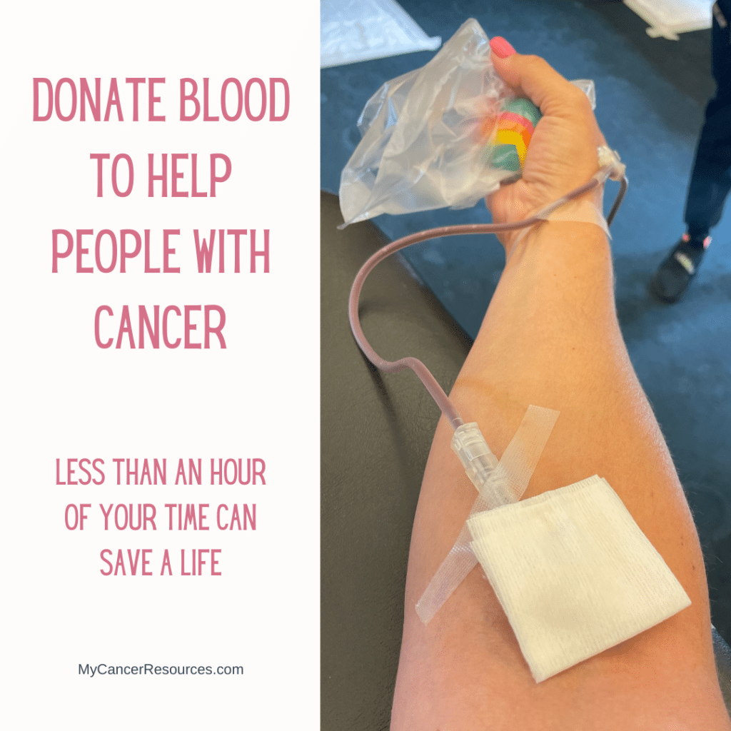 Donating blood to help cancer patients