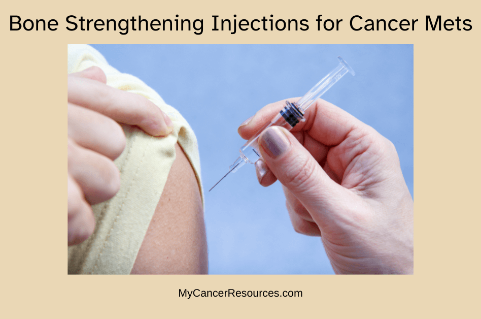 Patient getting a bone strengthening injection for cancer mets